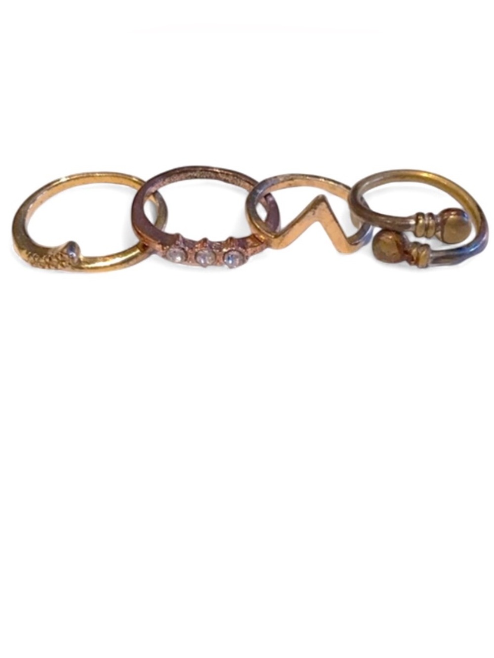 4 Gold Tone Fashion Rings